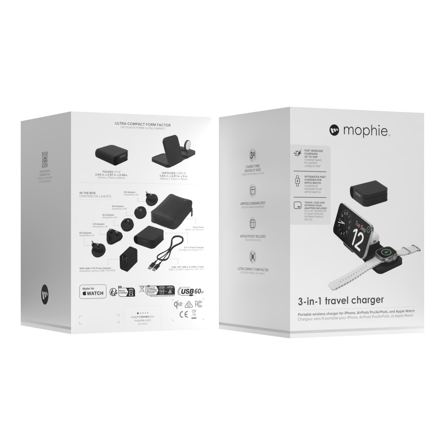 Mophie snap+ chargeur de voyage 3 en 1 Global Edition (2024)