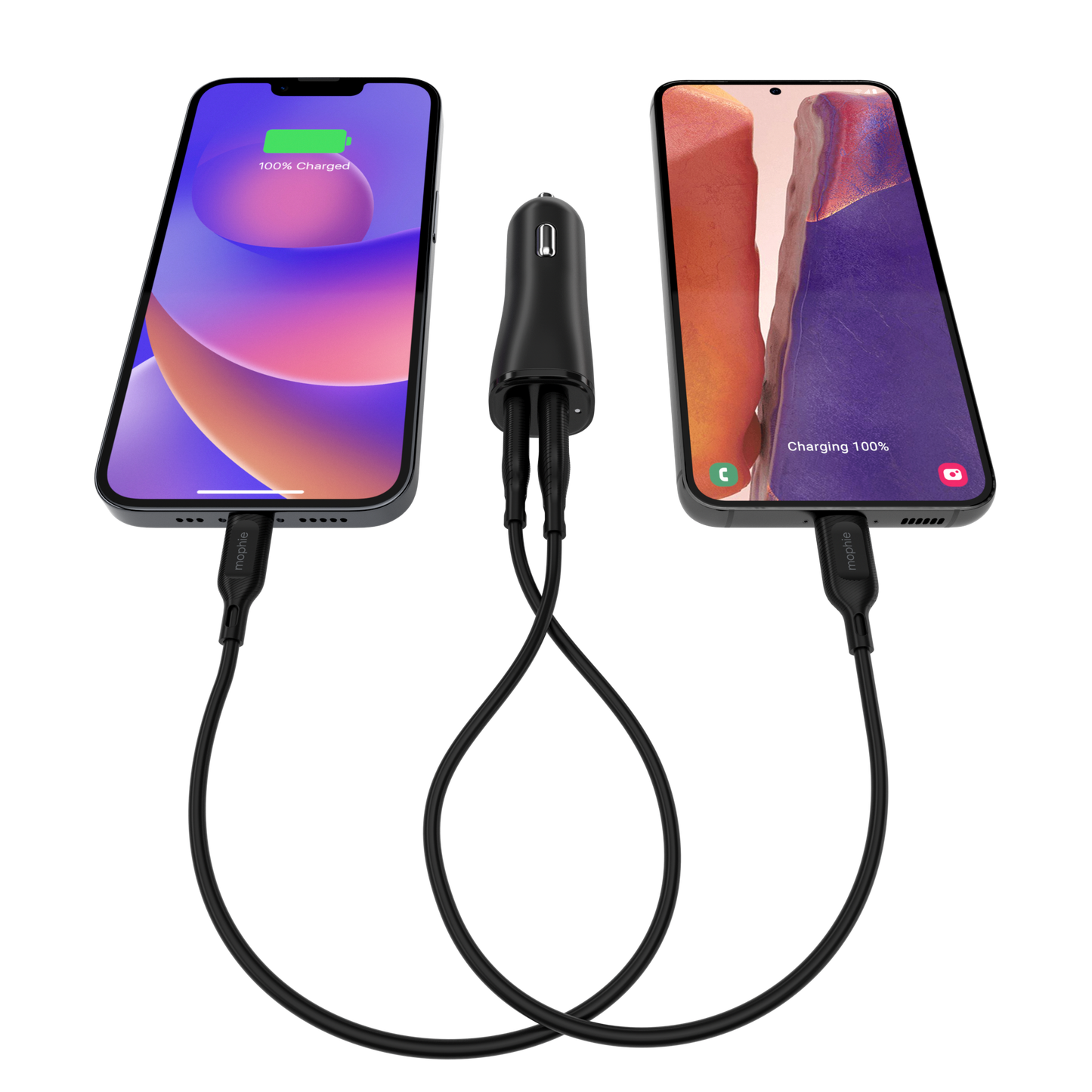 Mophie Essentials chargeur auto 12W Dual USBC & USBA