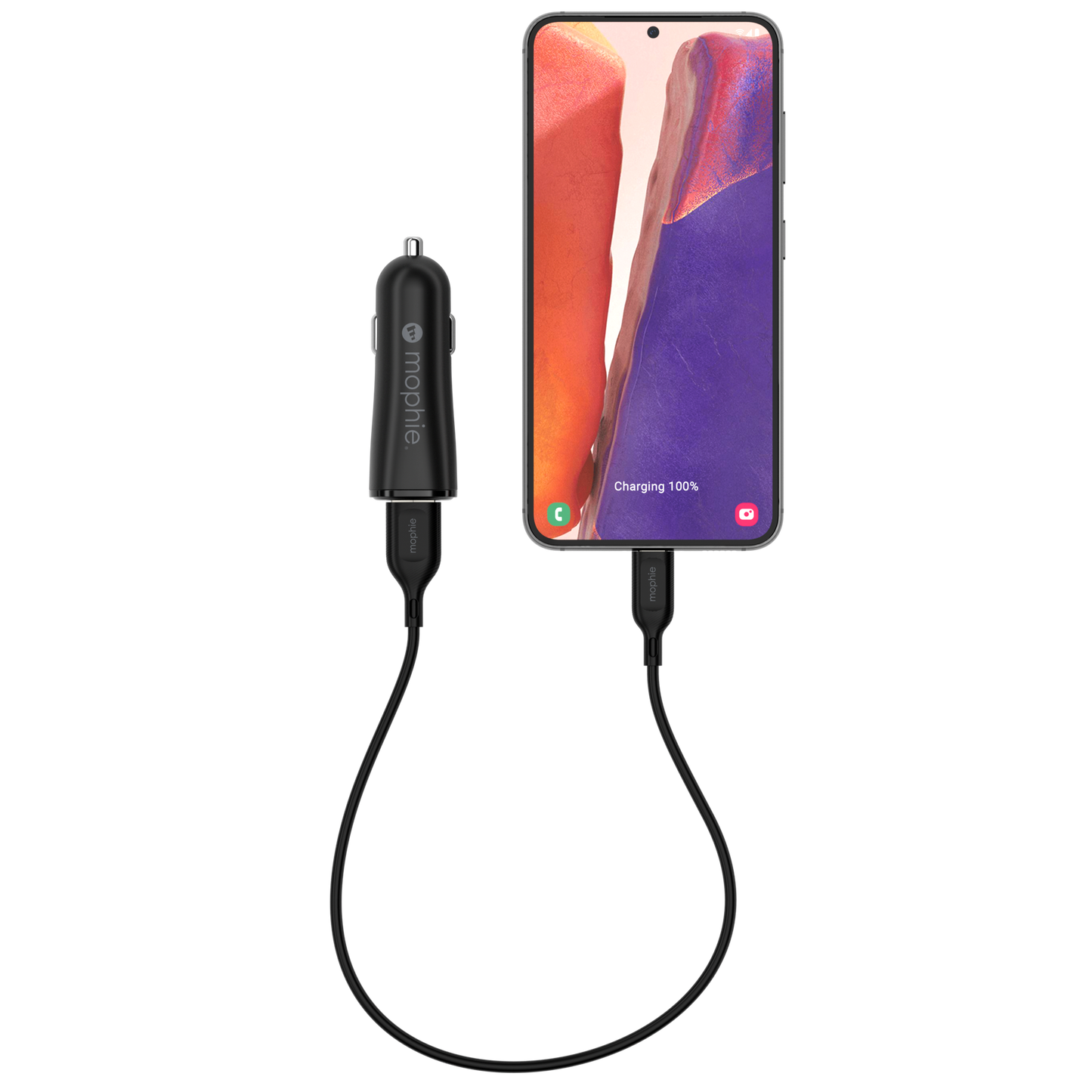 Mophie Essentials chargeur auto 12W Dual USBC & USBA