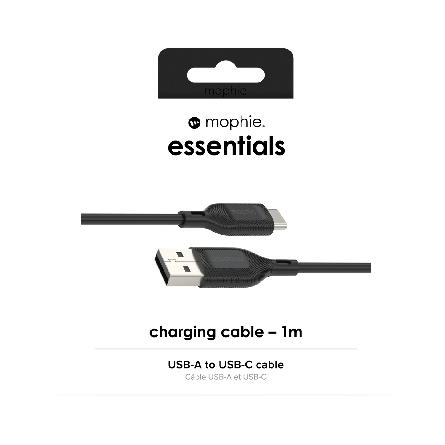Mophie Essentials Cable USBA Ă USBC 1M Black