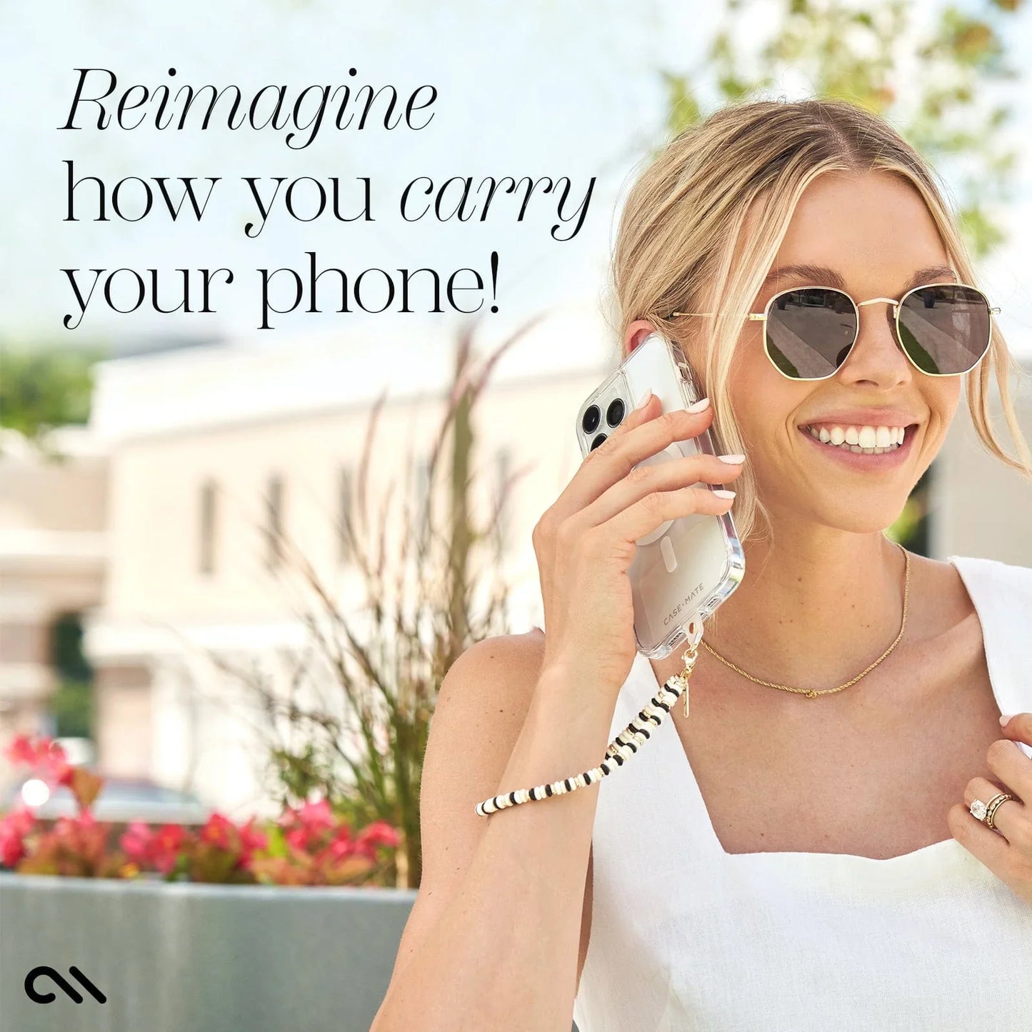 Case-Mate Phone Charm - Beaded Ivory & Onyx