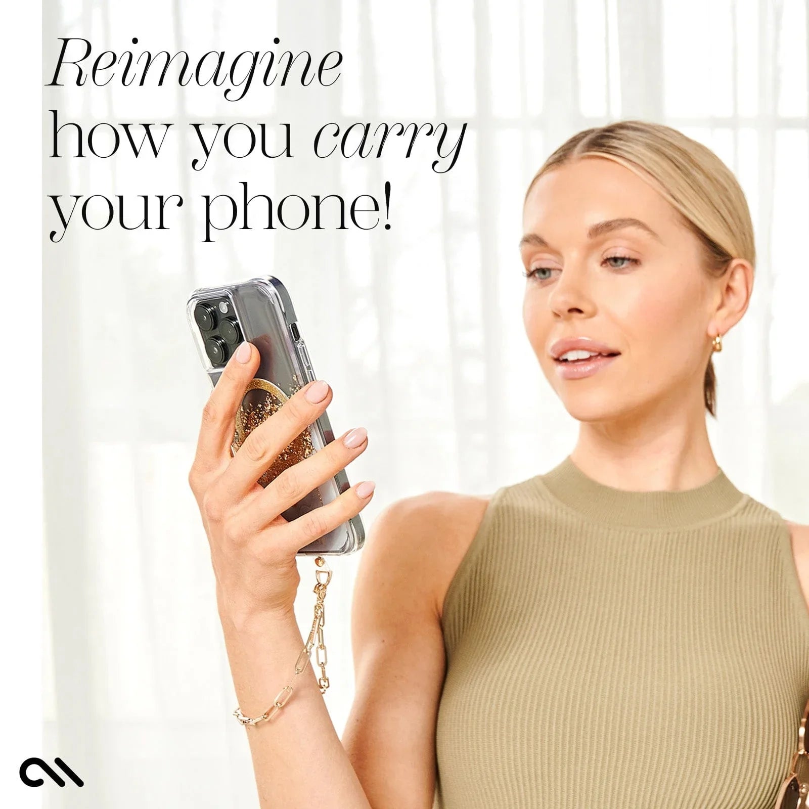 Case-Mate Phone Charm - Linked Chain Gold