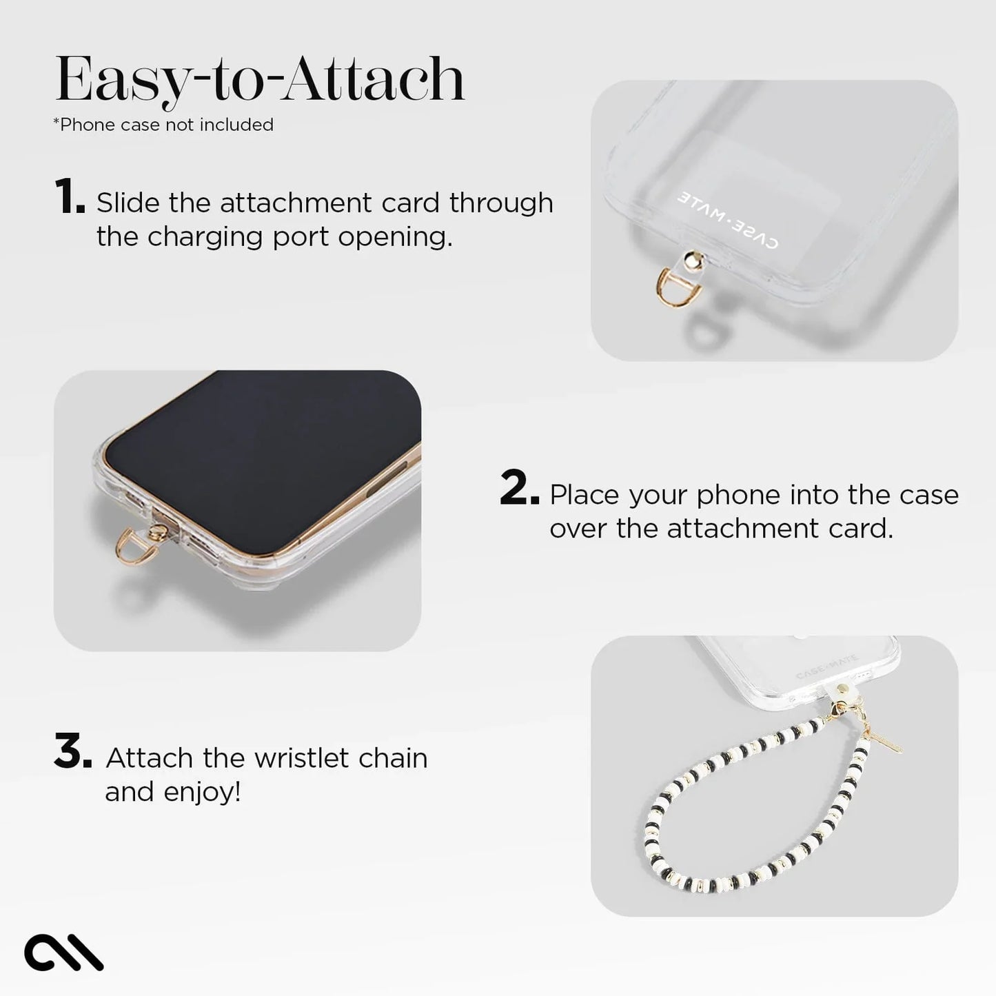 Case-Mate Phone Charm - Beaded Ivory & Onyx