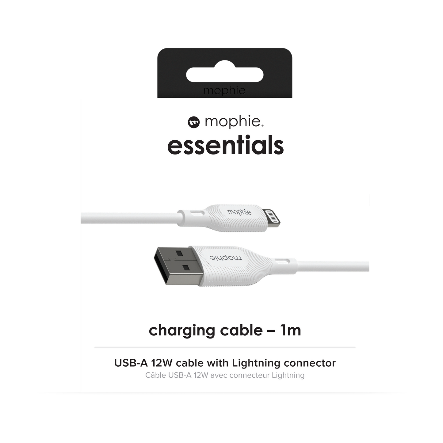 Mophie Essentials Cable USBA à Lightning 1M White