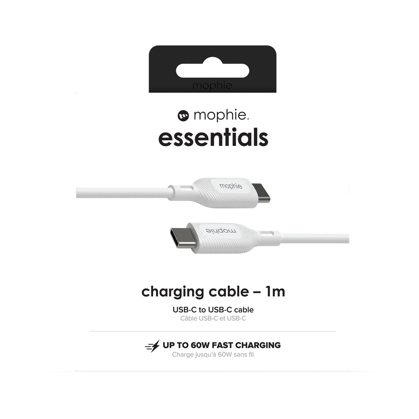 Mophie Essentials Cable USBC à USBC 1M White