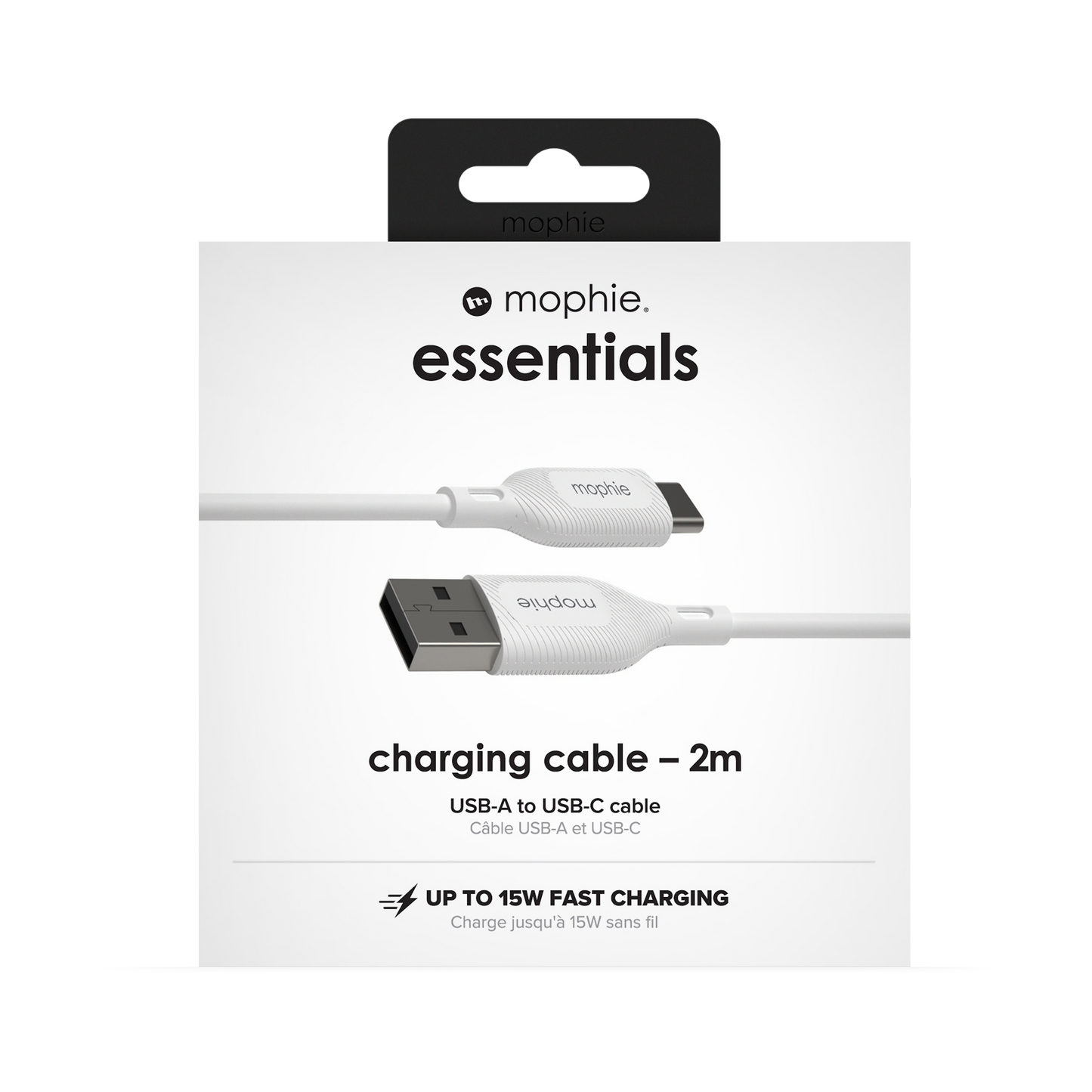 Mophie Essentials Cable USBA à USBC 2M White