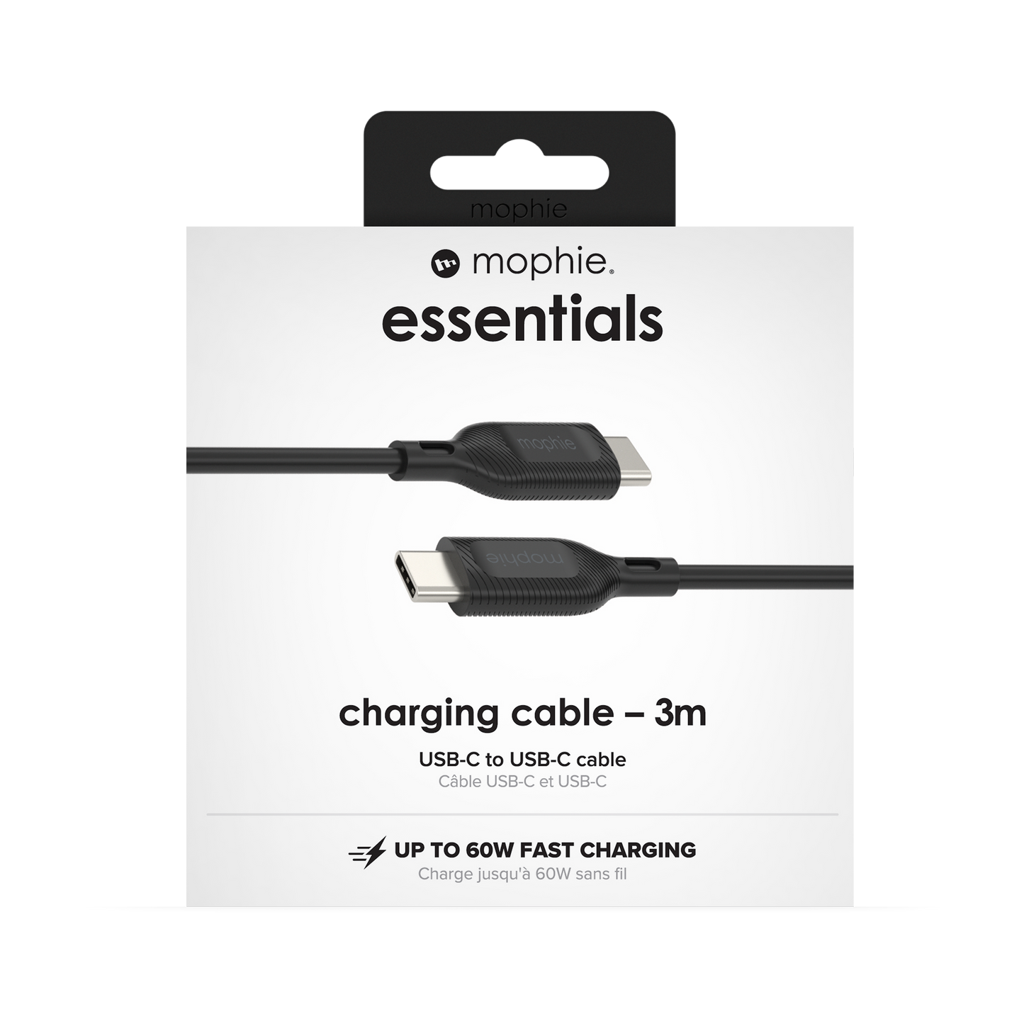 Mophie Essentials Cable USBC à USBC 3M Black