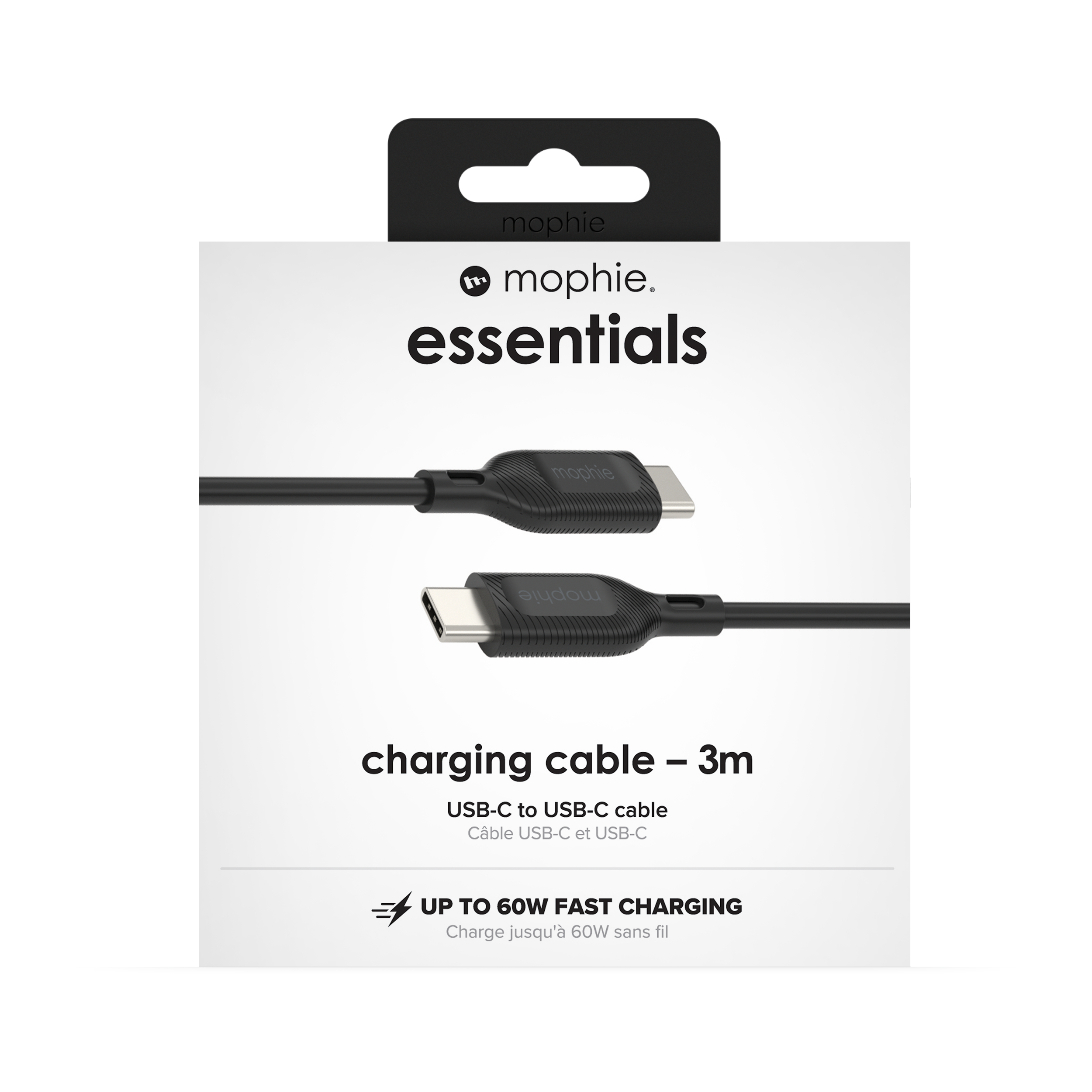 Mophie Essentials Cable USBC à USBC 3M Black