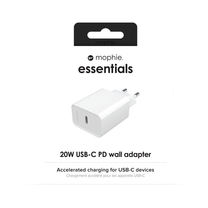Mophie Essentials Adaptateur mural USB-C 20W White