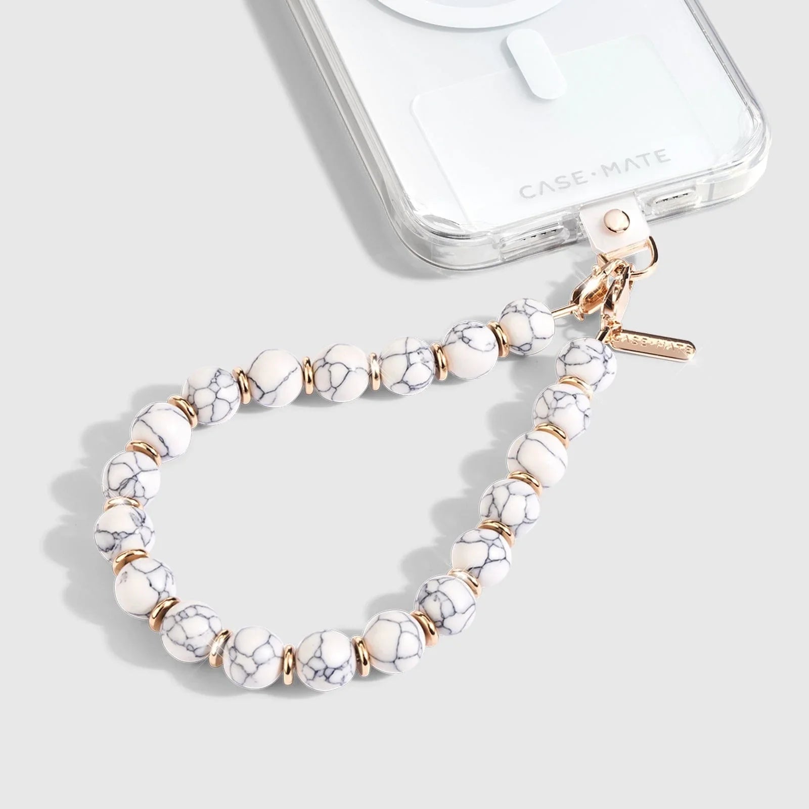 Case-mate Phone Charm - Beaded White Marble