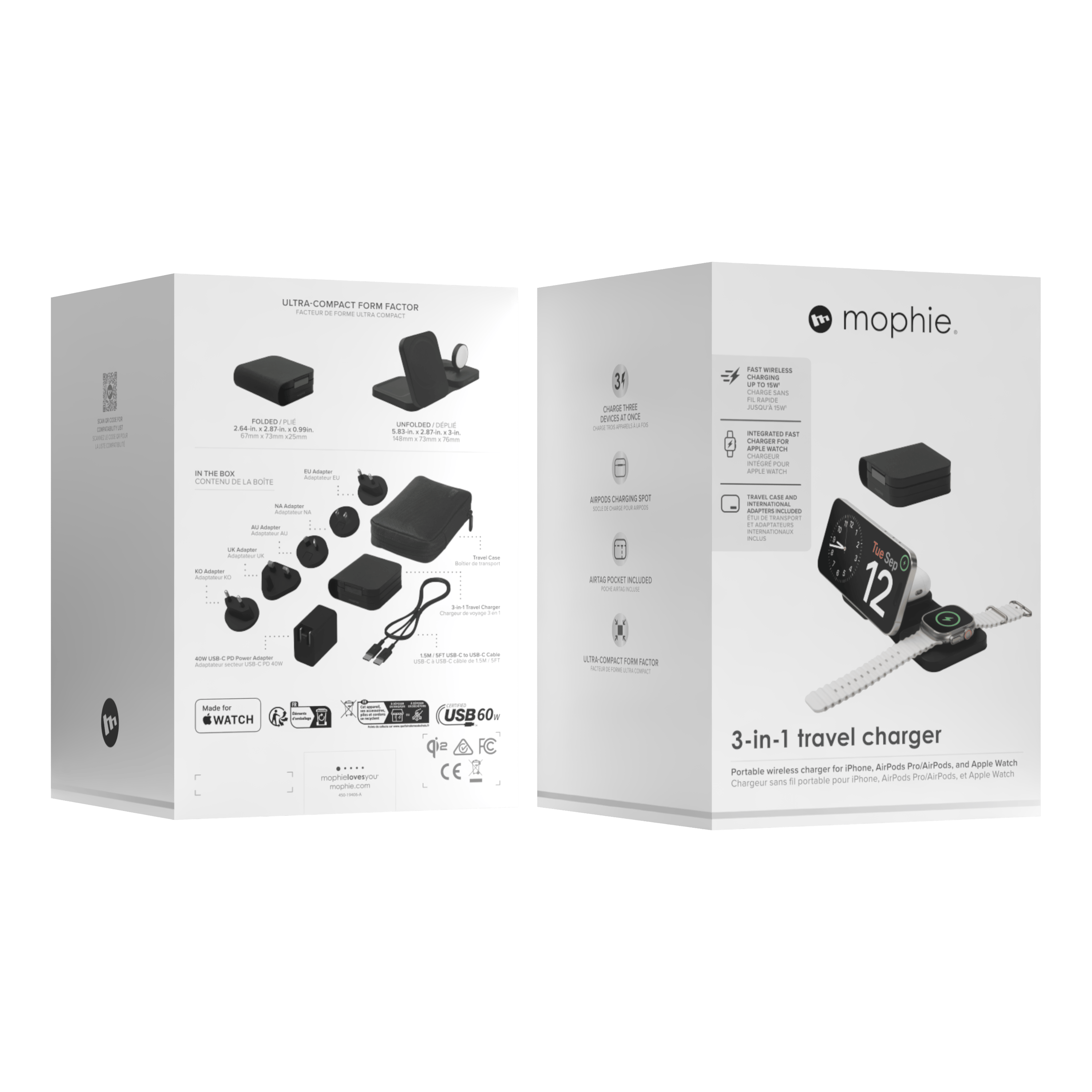 Mophie snap+ chargeur de voyage 3 en 1 Global Edition (2024)