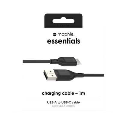 Mophie Essentials Cable USBA à USBC 1M Black