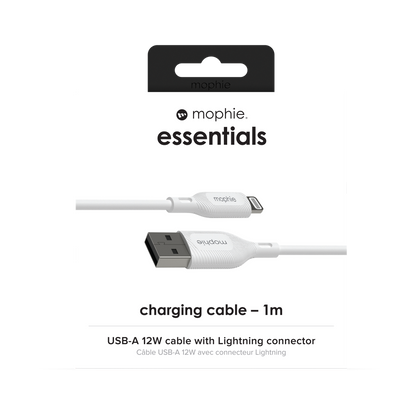 Mophie Essentials Cable USBA à Lightning 1M White