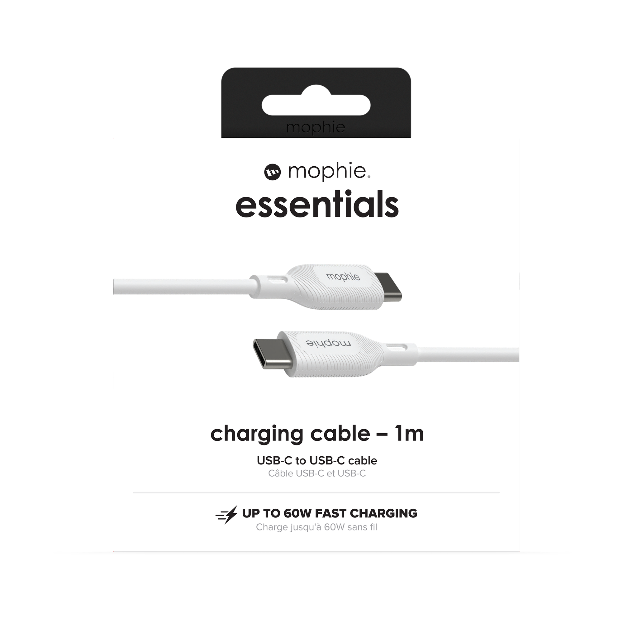 Mophie Essentials Cable USBC à USBC 1M White