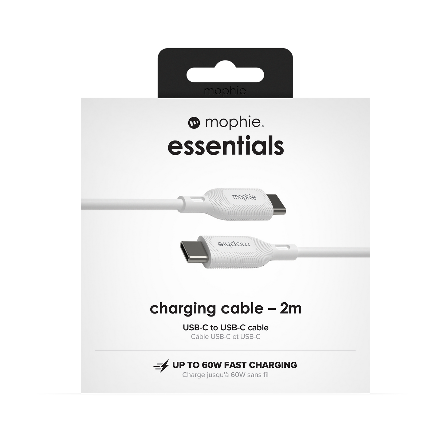Mophie Essentials Cable USBC à USBC 2M White