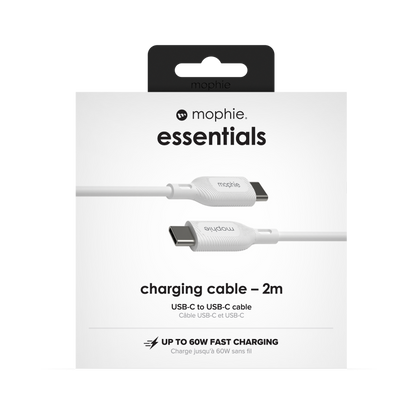 Mophie Essentials Cable USBC à USBC 2M White