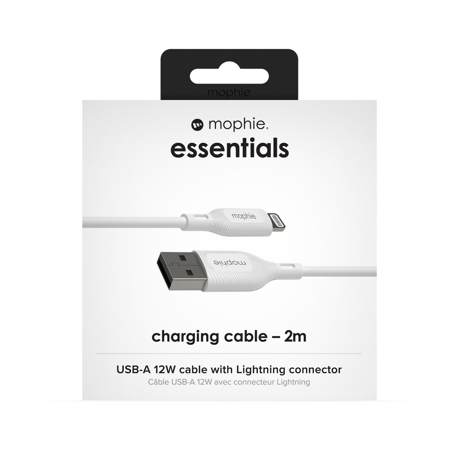 Mophie Essentials Cable USBA à Lightning 2M White