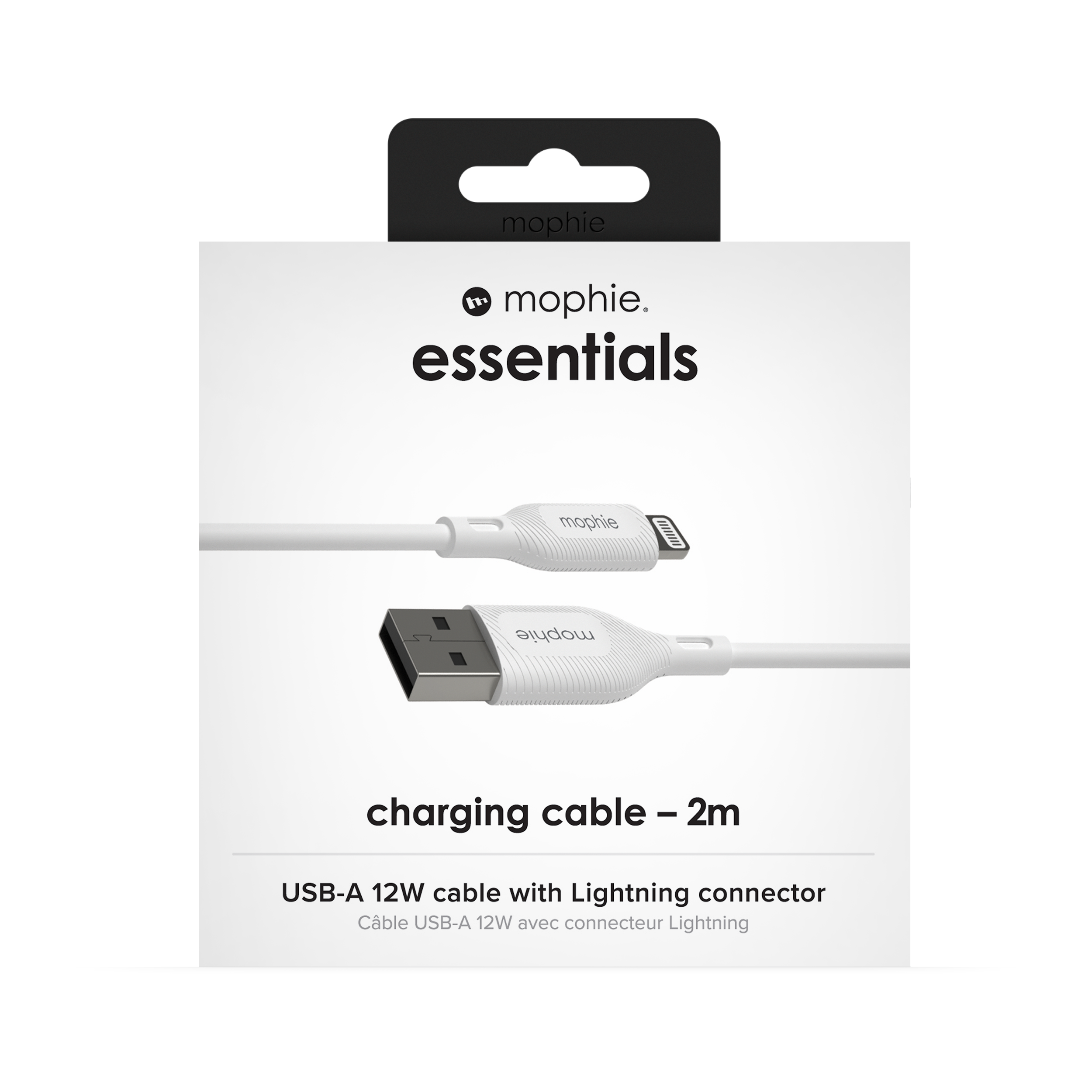 Mophie Essentials Cable USBA à Lightning 2M White