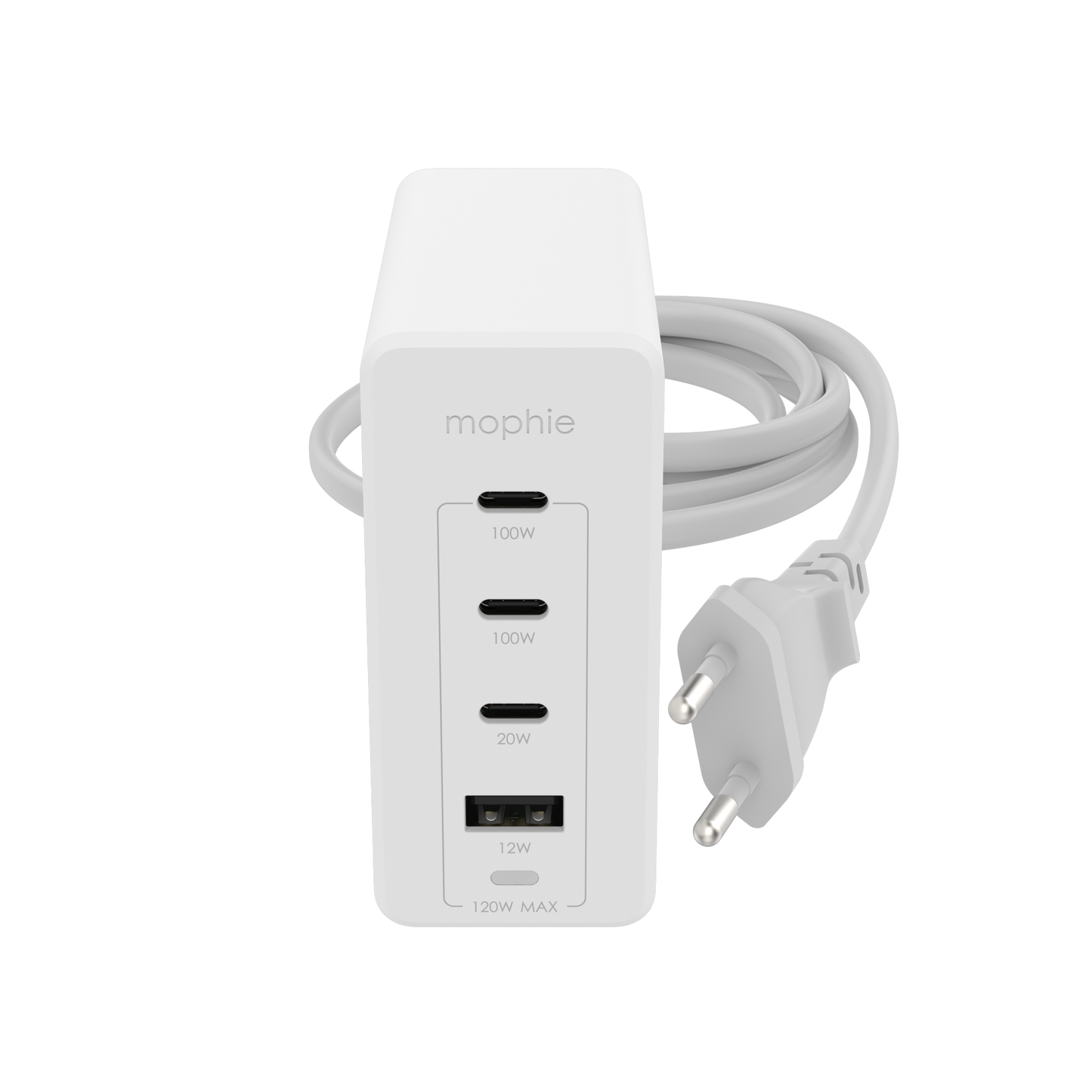 Mophie Adaptateur mural 120W White (3xUSBC + 1xUSBA)