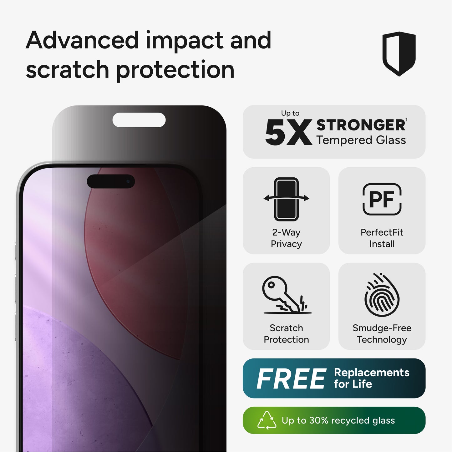 iPhone 17 Pro InvisibleShield Elite Privacy protection d'écran